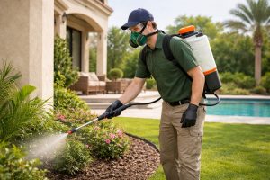 رش مبيد حشري في الفلل