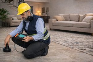 فني كشف التسربات المياه بدقة بدون تكسير