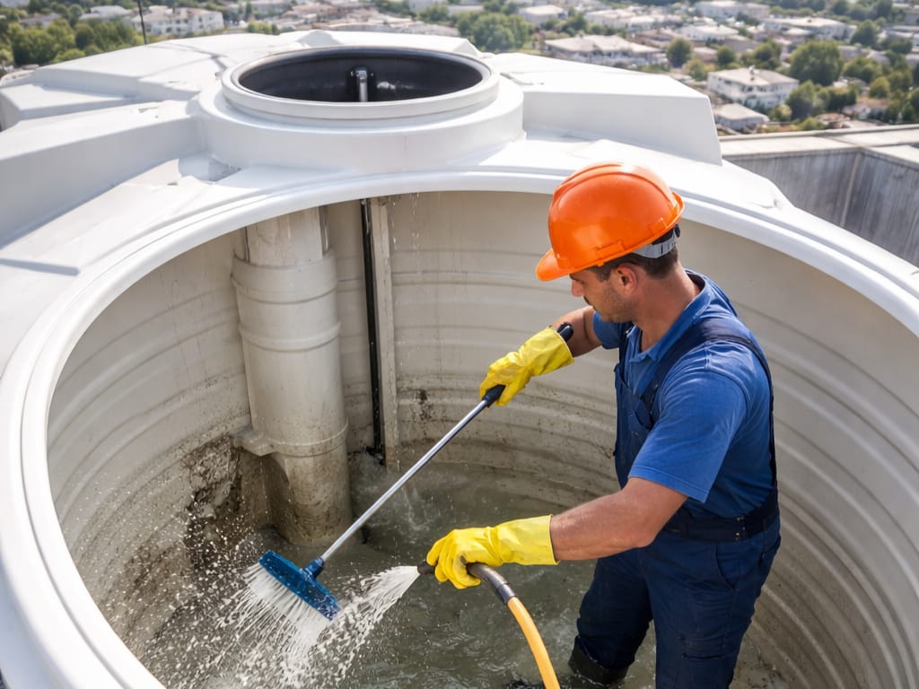 تنظيف خزان المياه من الداخل